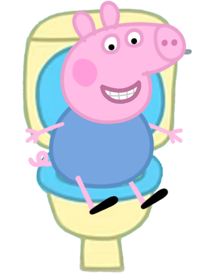 George Poop Big Kid George Pig on the toilet by WilliamCaza on DeviantArt
