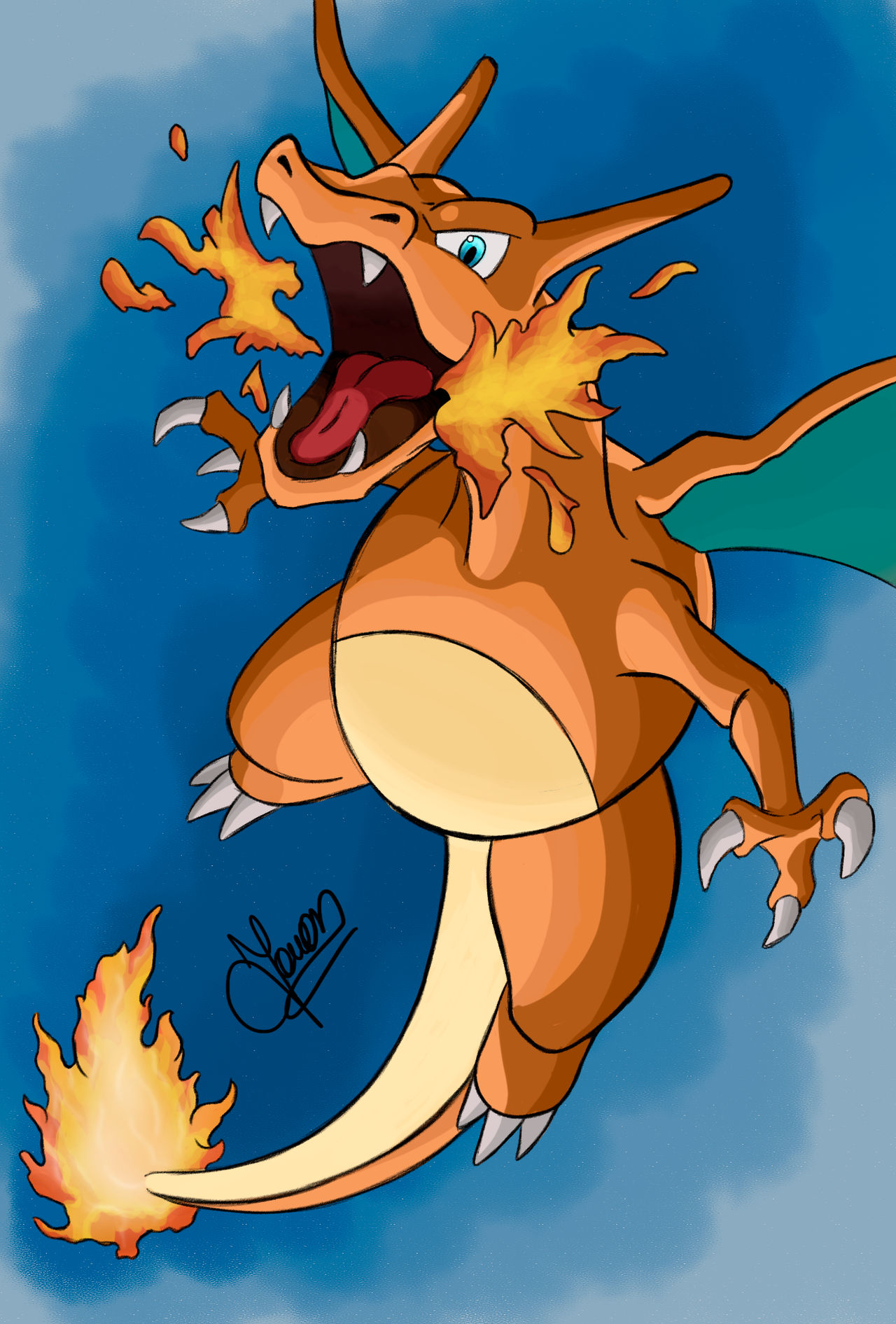 Chariaard Learning Digital - Day 8 - CHARIZARD!! by YaiiArt on DeviantArt
