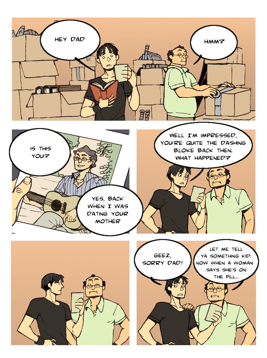 comic strip: dad's advice