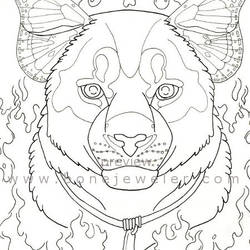 Cougar Totem Adult Coloring Page