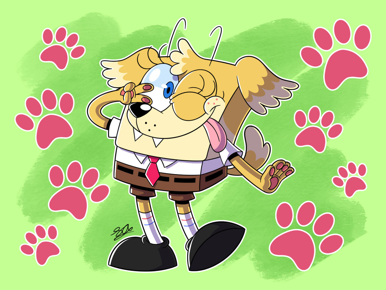Sponge Doggo (GIFT) SpongeDog SquarePants by Fancatstic on DeviantArt