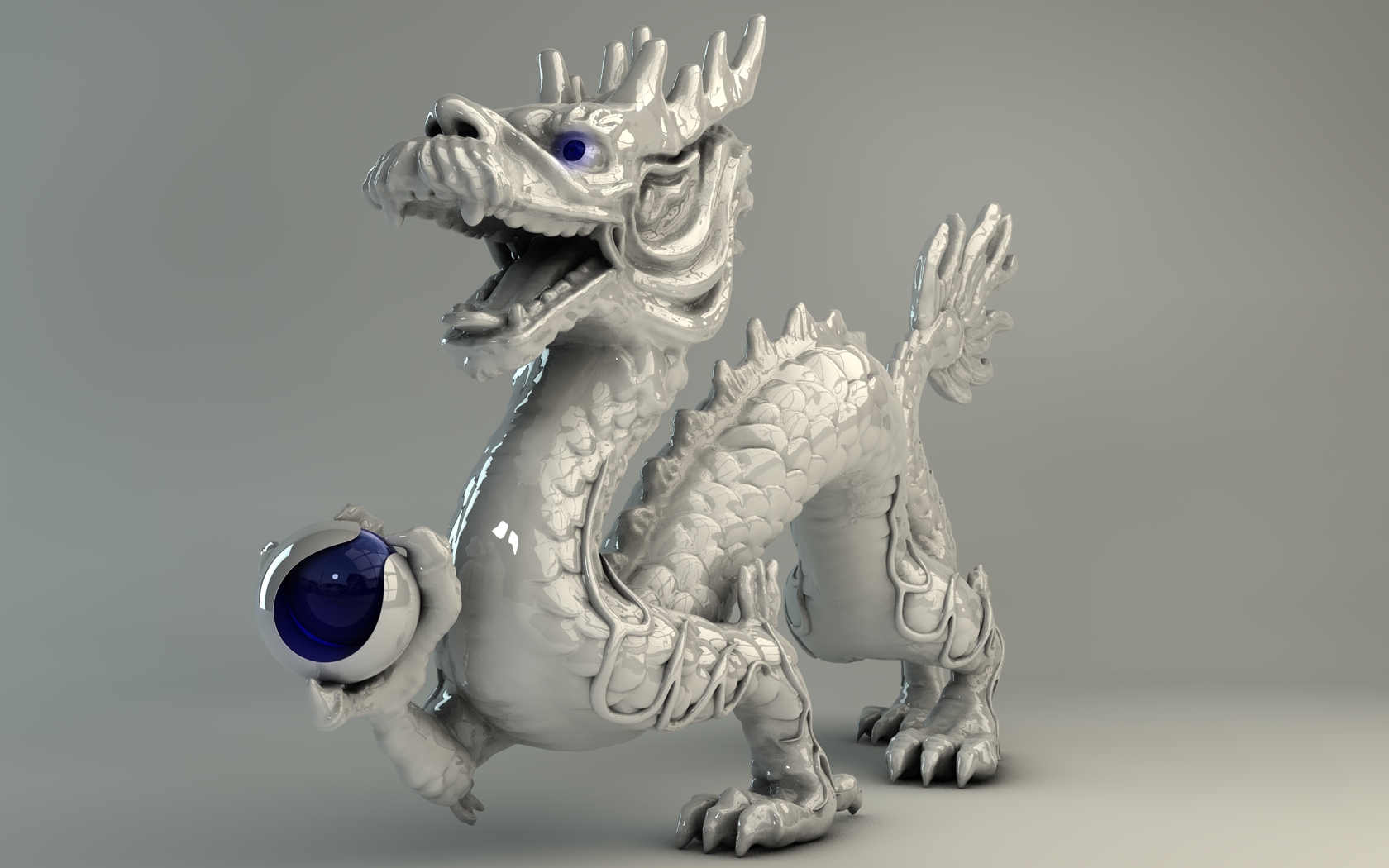 Dragon with Cinema 4D R13/R14 Logo