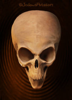Alien skull painting