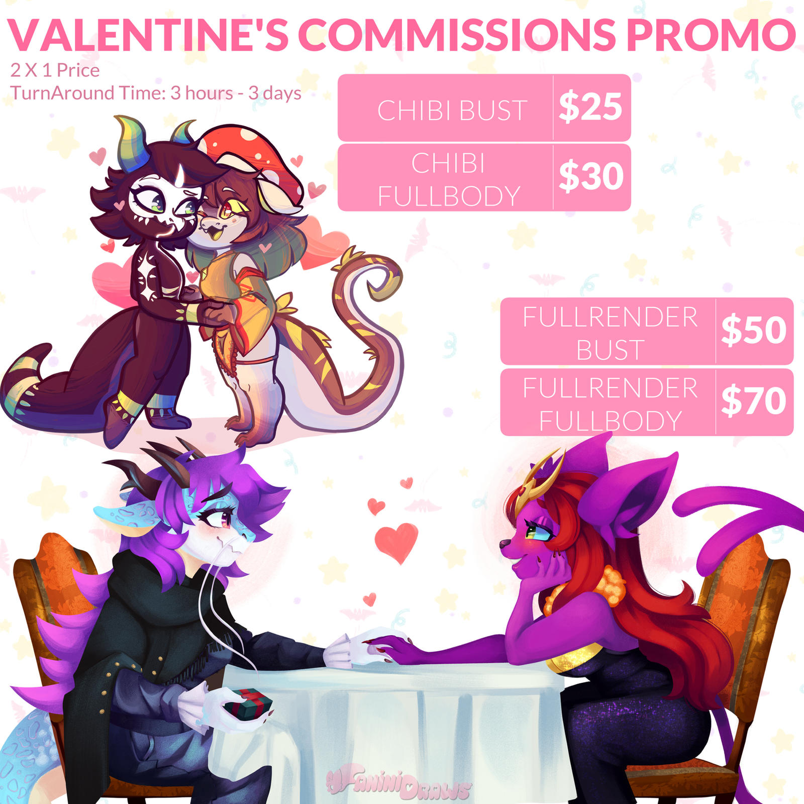 Deviantart Promotion Valentine's commissions promo!! by FaniniDraws on DeviantArt