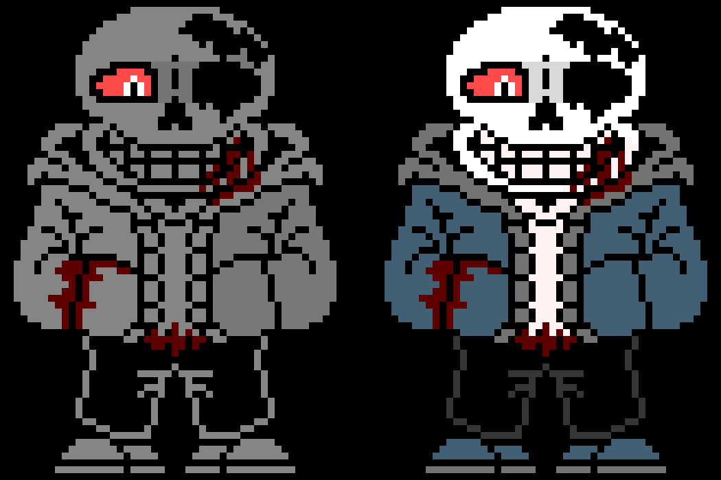 A rough preview of Horrortale!Sans sprites by Beethovenus on DeviantArt