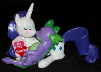 Be My Valentine SPIKE and RARITY Sculpture 4 sale by MadPonyScientist