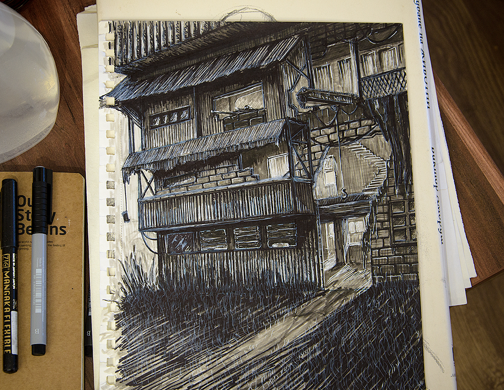 Postapocalyptic Warehouse Sketch