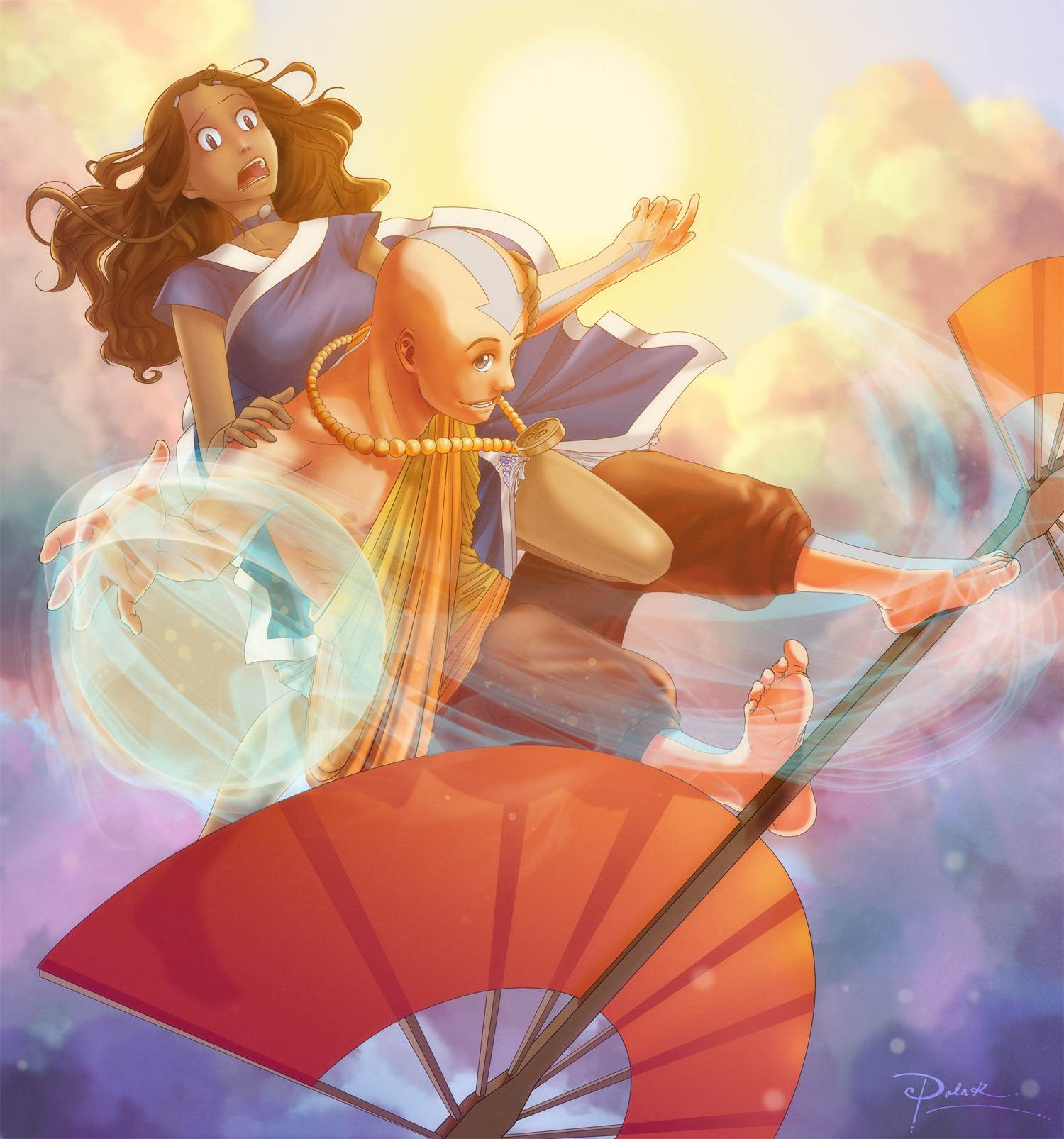 Airsurf Katara n Aang by palnk