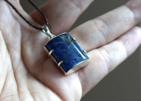 Lapis Lazuli - Rutile Quartz Doublet Pendant