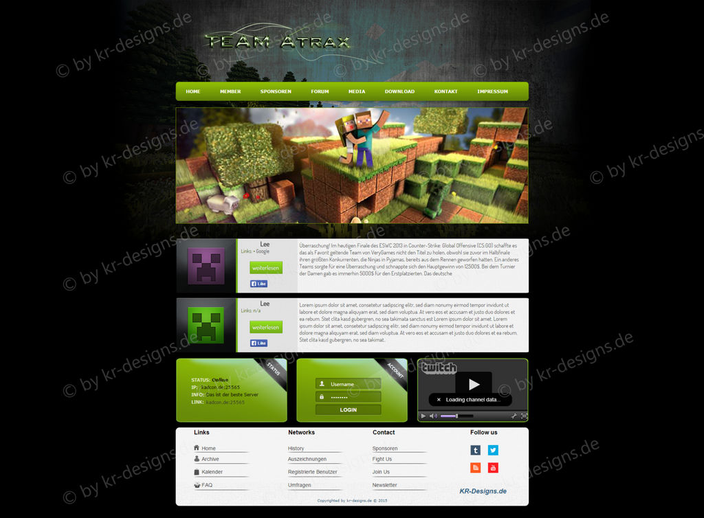 Minecraft Template Webspell by KR-Designs2015 on DeviantArt