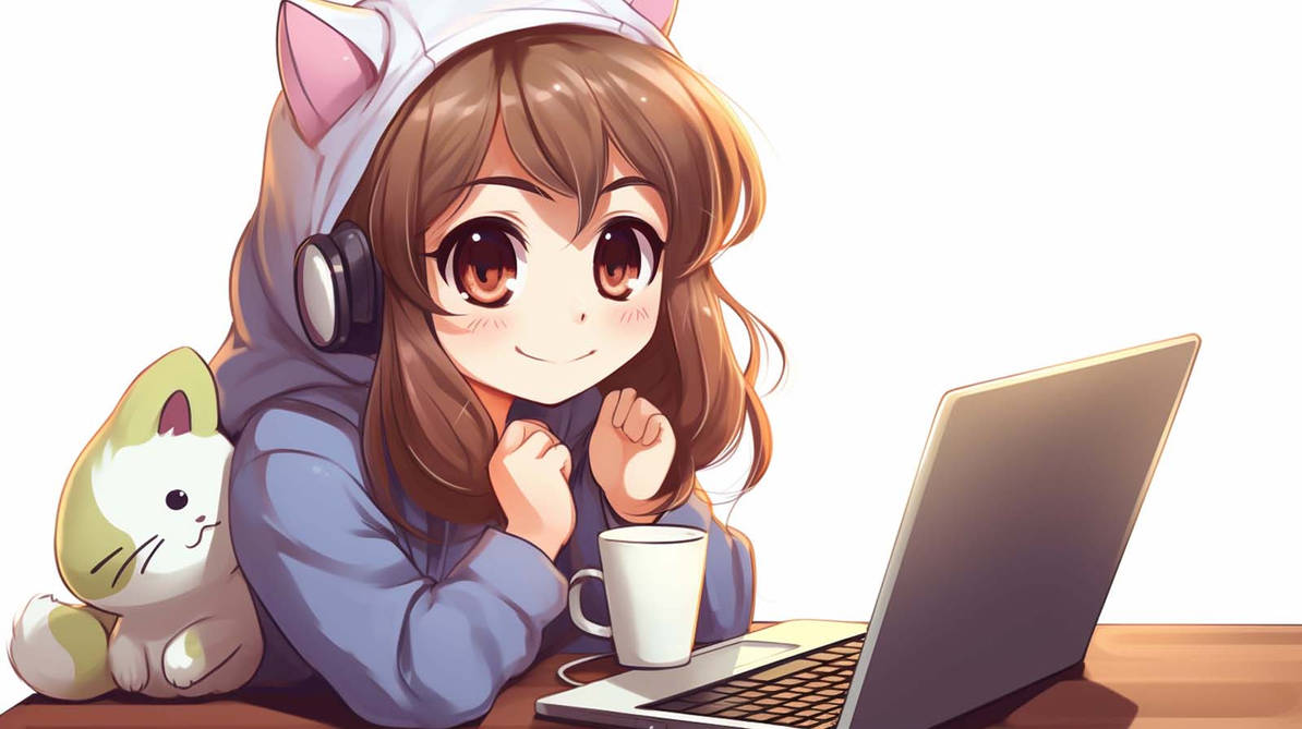 Operating a computer by YoshiAIart on DeviantArt