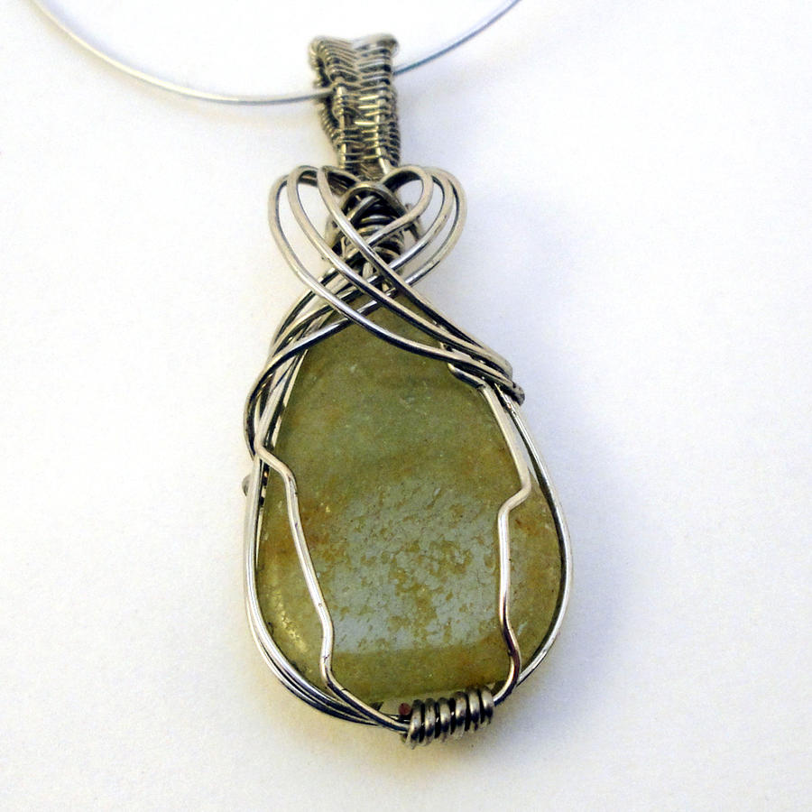 Sparkling Green Wire-wrapped Pendant