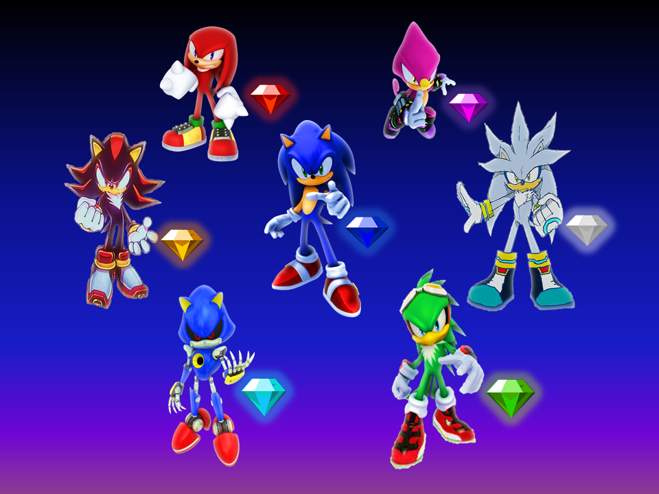 Sonic and Seven Team Rivals with 7 Chaos Emeralds by 9029561 on