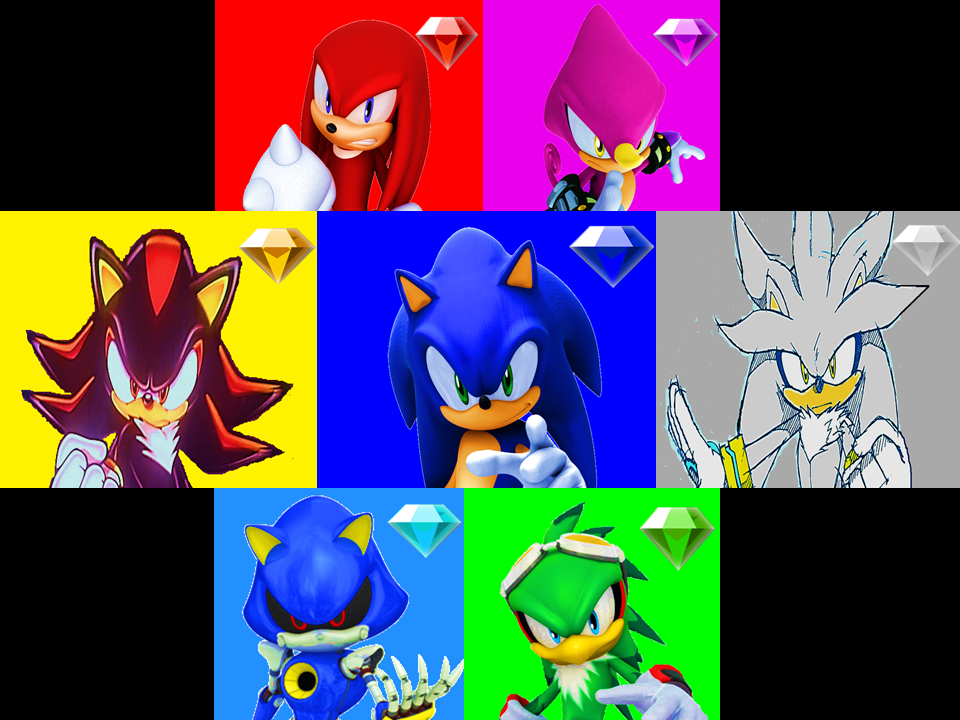 Sonic and Seven Team Rivals with 7 Chaos Emeralds by 9029561 on