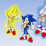 Sonic, Super Sonic and Hyper Sonic Wallpaper.