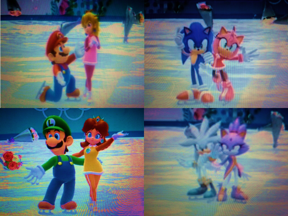 Mario and Sonic on Winter Date Figure Skating 