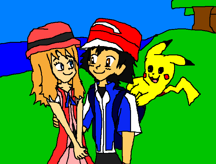 Ash Pikachu y Serena by OSonicaTheHedgehogO on DeviantArt