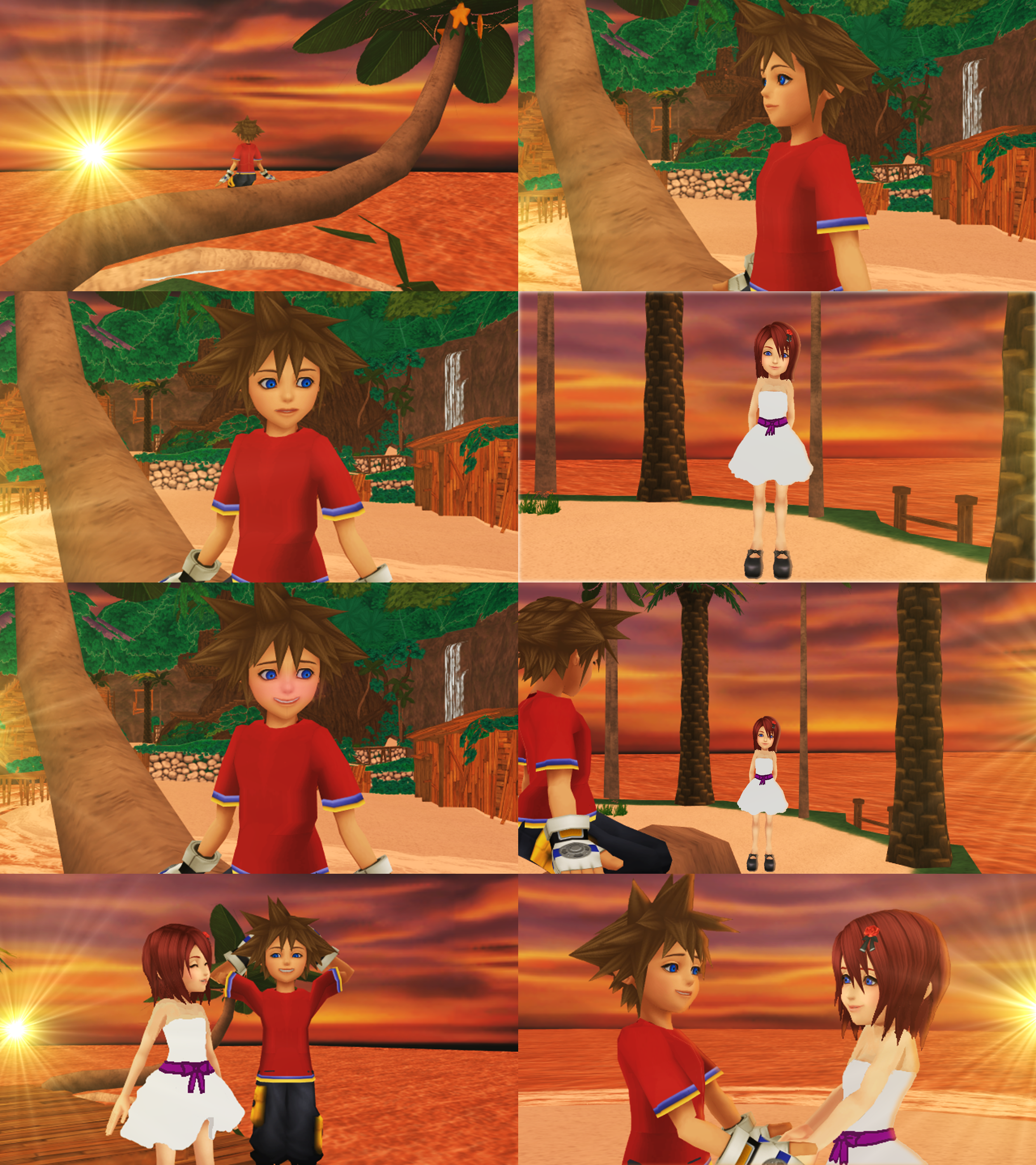 ! Sora Crush on Kairi KH1 Sunset Date Dream.