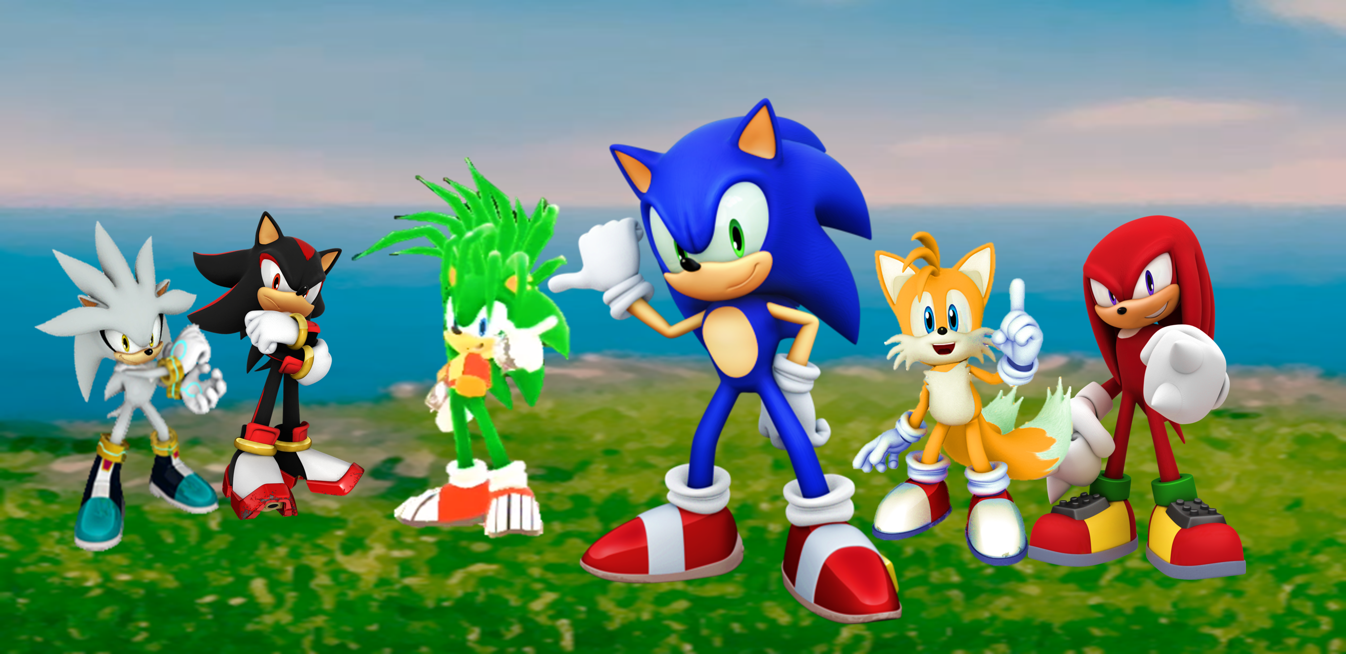 Combining 5 Sonic Characters Into 1! (sonic, Tails, Shadow, Knuckles, Silver)  