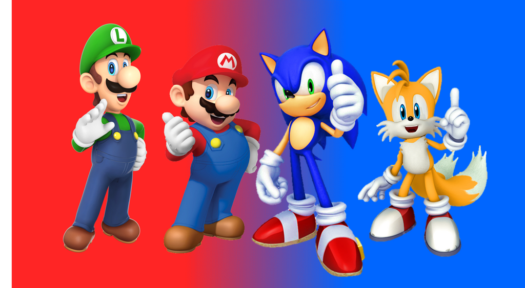 Mario and Sonic and Tails and Luigi Wallpaper by 9029561 on DeviantArt