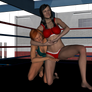 Janie grinds Laura in a headlock