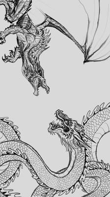 Dragons - Iphone 6s Wallpaper Commission - WIP pt2