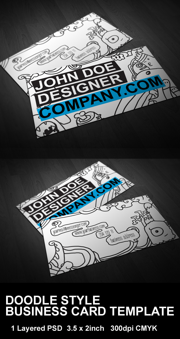 Doodle Style BCard Template