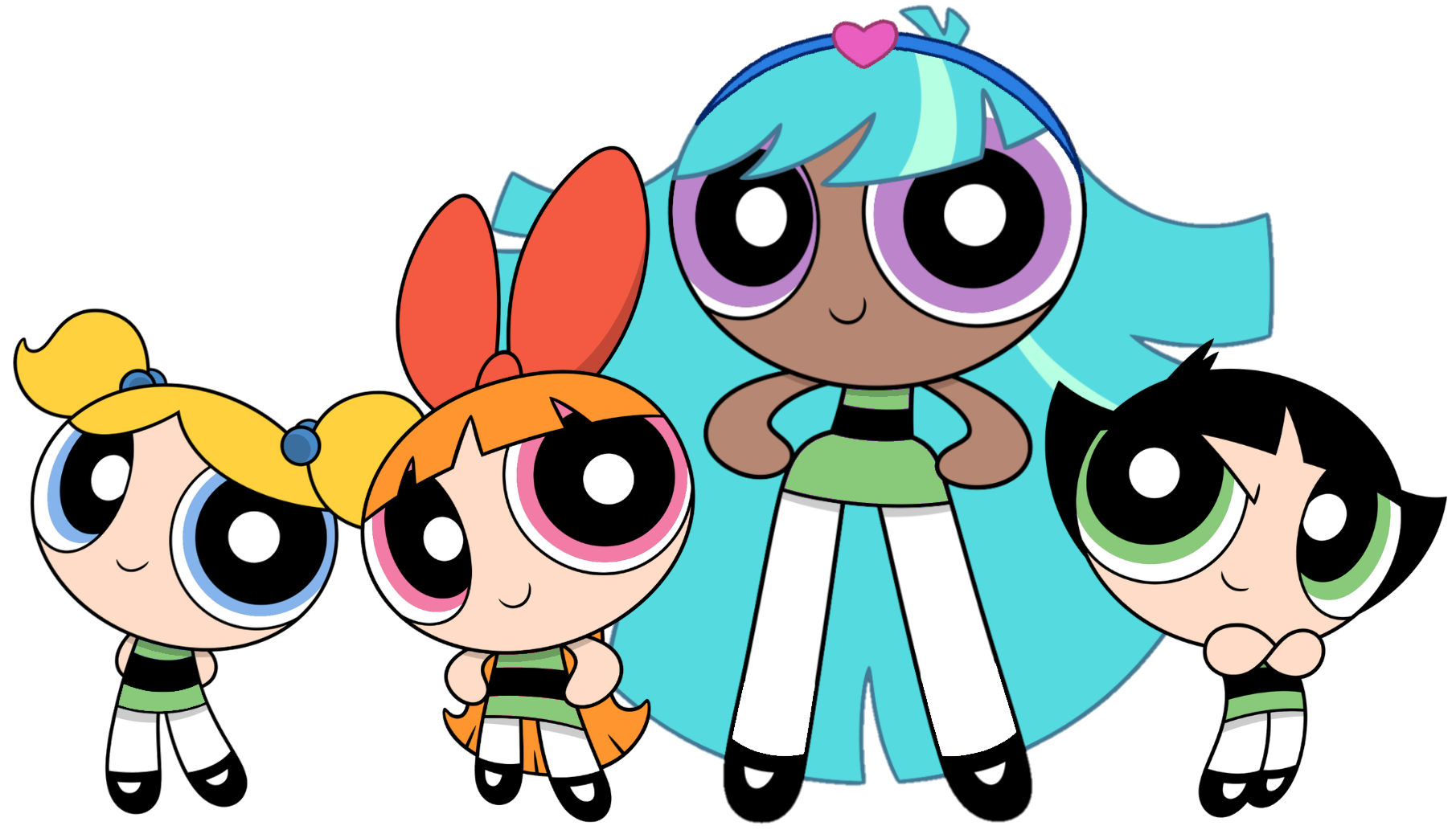 The Powerpuff Girls wearing green dresses by VictorPinas on DeviantArt