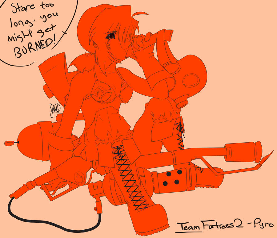 TF2- Pyro -Lineart-