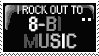 image with animated text cycling through grayscale colors saying I ROCK OUT TO 8-BIT MUSIC