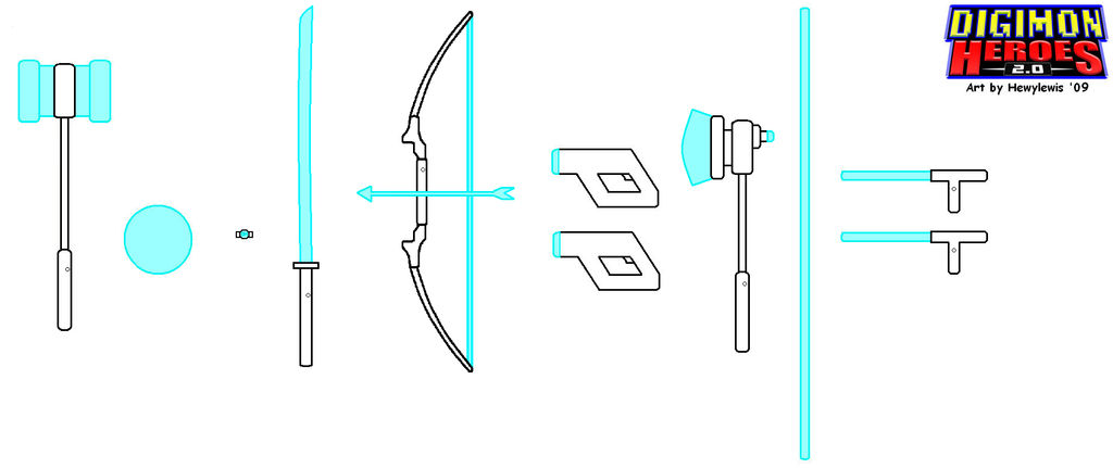 Digimon Revolver Digimon Heroes 2.0 - Digi Weapons by HewyToonmore on DeviantArt