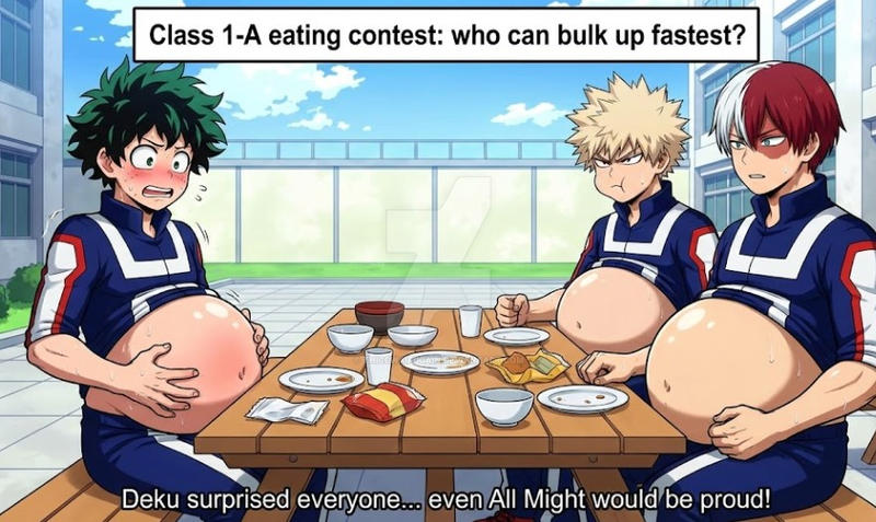 Body Inflation Mha Belly Inflation (commissions open) by ThiccWaifuGain on DeviantArt