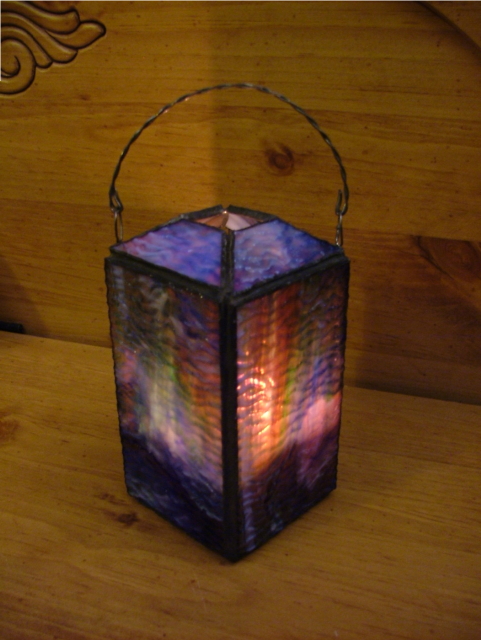Stained Glass Candle Lantern