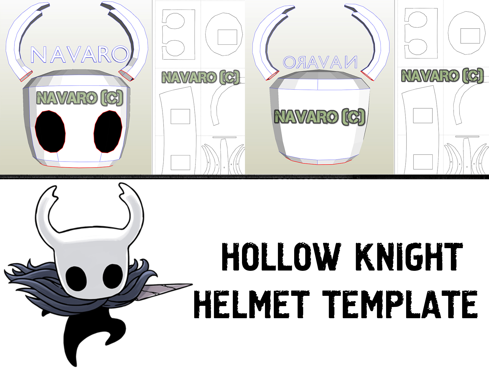 Hollow Knight Helmet Printable Template Eva Foam by BRONAVARO on DeviantArt