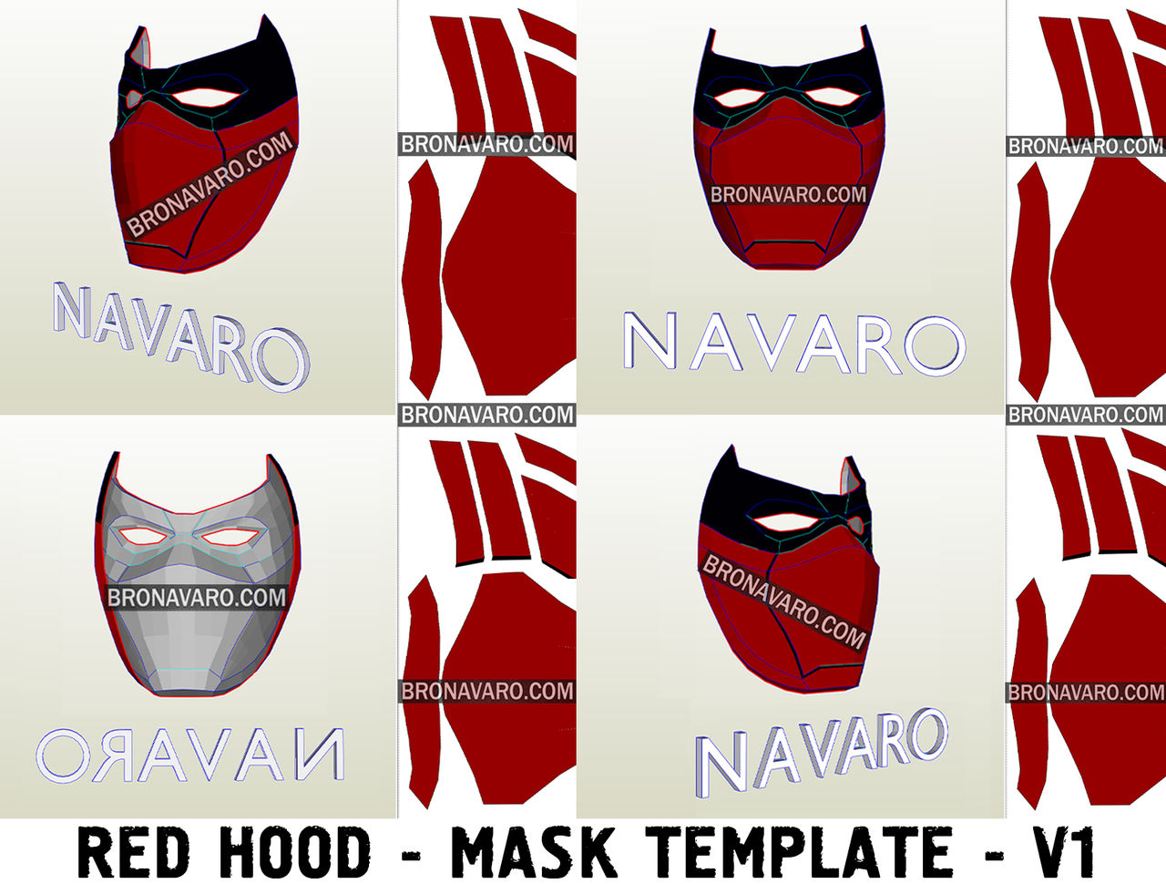 Red Hood Outlaw Mask Cosplay Pepakura Template by BRO-NAVARO on DeviantArt red-hood-outlaw-mask-cosplay-pepakura-template-by-bro-navaro-on-deviantart