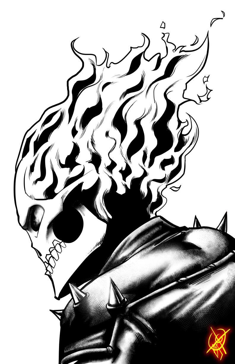 Ghost Rider INKS by hulkred on DeviantArt