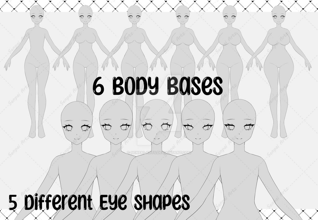 Body Base Clean Adoptable Body Base + Eyes by Senpai-Arts on DeviantArt