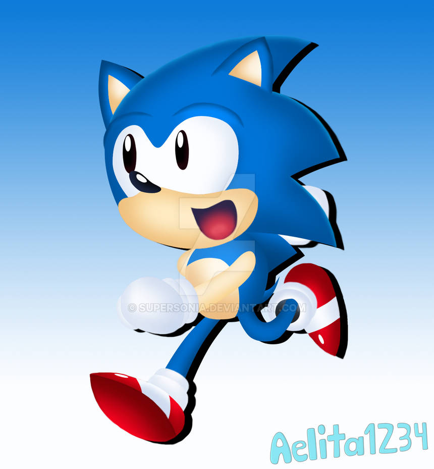 Lineless Classic Sonic by Supersonia on DeviantArt