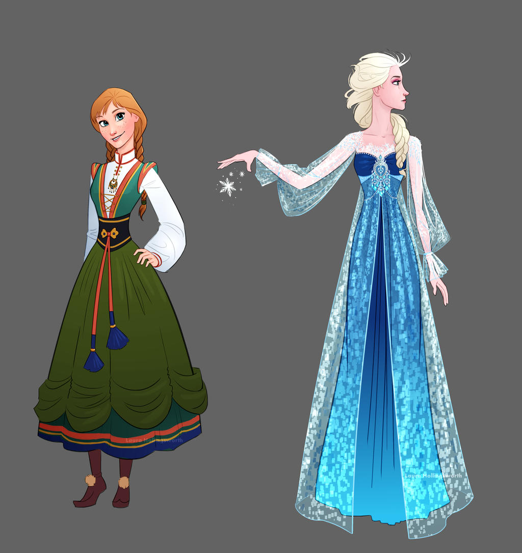 Frozen - Anna and Elsa Dress Designs by LauraHollingsworth on DeviantArt