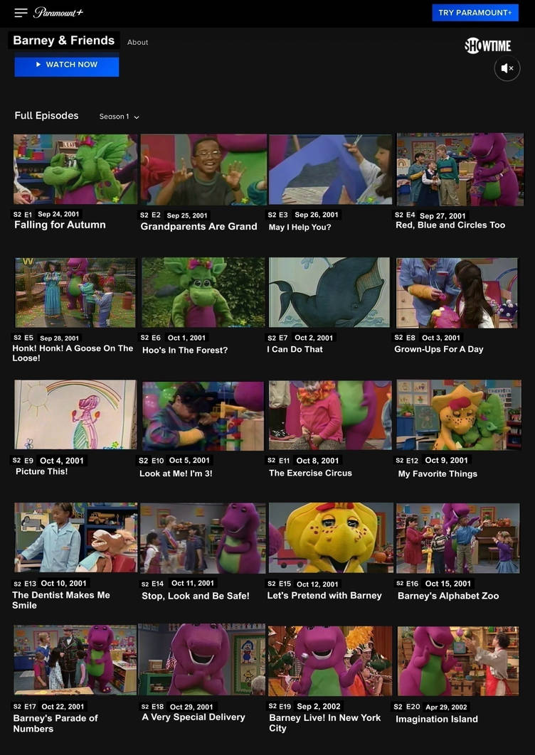 Barney Und Season 2 of Barney and Friends on Paramount+ by PinkiePieGlobal on ...