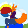 Fox Rides to Pop Balloon While Blowing Beach Ball