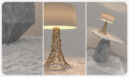side table Rock with Grazia lamp