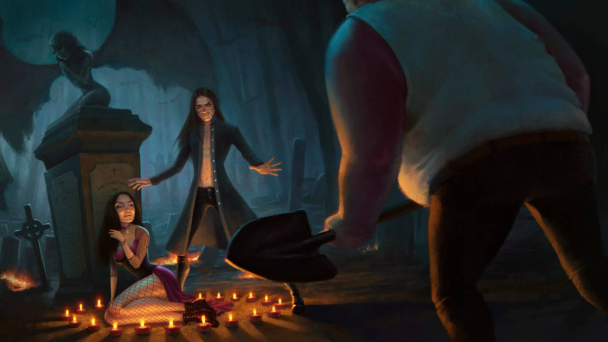 Gothic ritual in the cemetery by davidcobos on DeviantArt