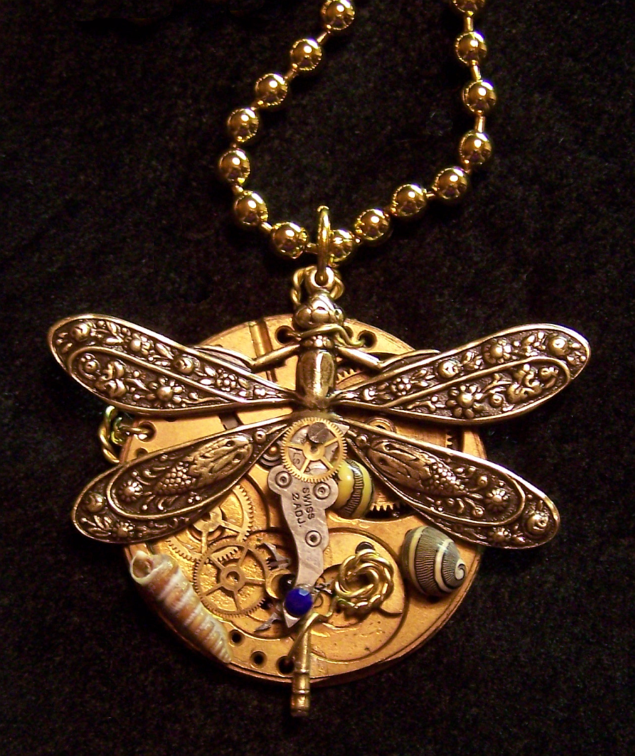 Steampunk Dragonfly Pendant