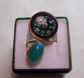 Compass Ring with Scarab by mymysticgems