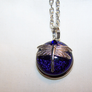 Silver Dragonfly with Cobalt Dichroic Glass