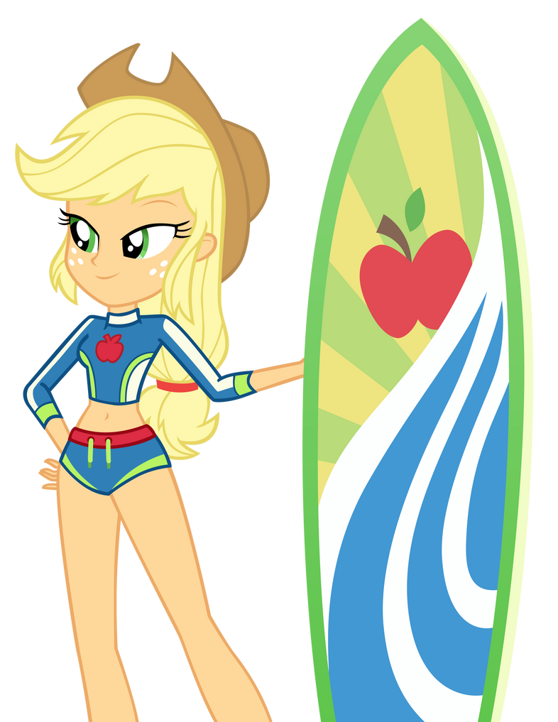 Applejack Human Pool Human Applejack is ready to surf by AndoAnimalia on DeviantArt