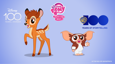 Bambi and Gizmo MLP 100th Anniversary by AndoAnimalia