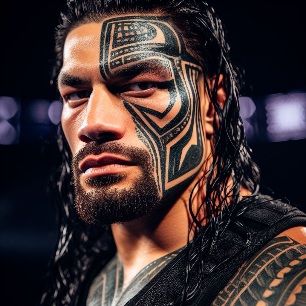 Roman Reigns ai generated face tattoos by Romanrollins23 on DeviantArt