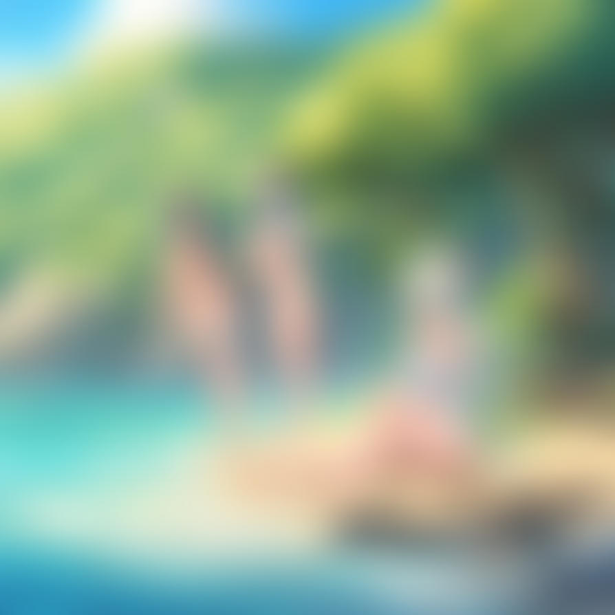Big Blue Sea Lake Beach Sand Sun Girls Tann by ArtIsFantasy on DeviantArt